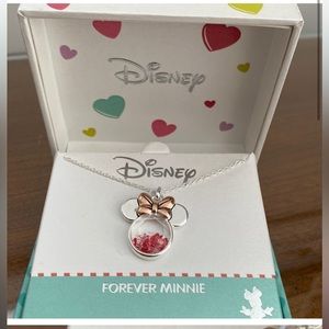 NIB - Fine silver plate Minnie Mouse Disney necklace